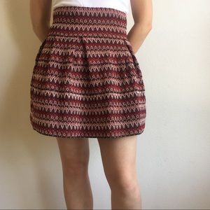 Woven high waisted skater skirt